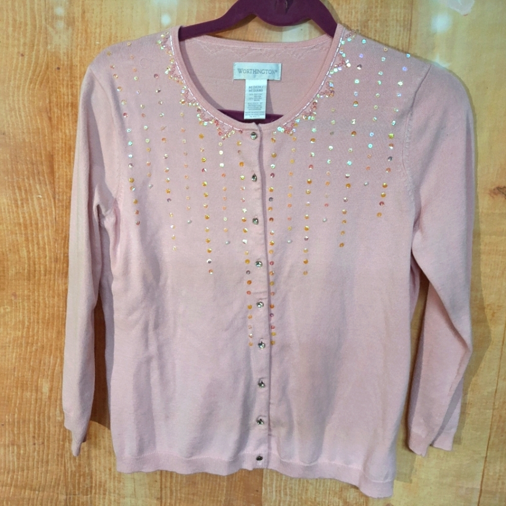 Worthington Pink Sequin Women's Sweater